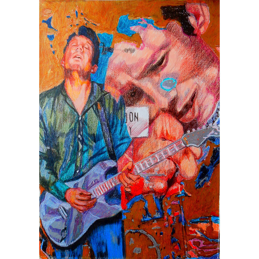 Aynsley Lister at the Half Moon Putney original mixed media artwork by Stella Tooth
