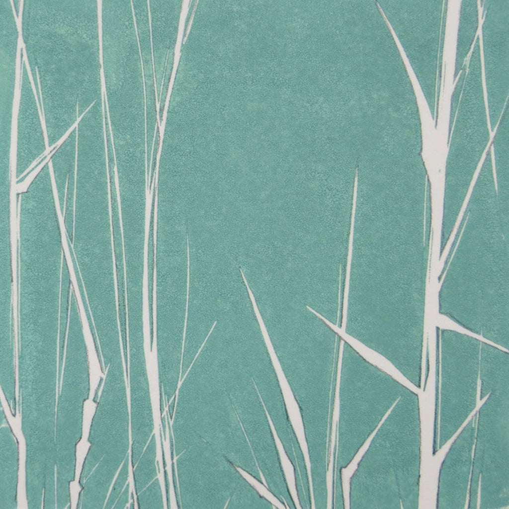 Bamboo Stalks hand printed linocut finished with pencil details by London artist Sarah Knight in dark grey or green