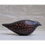 Blackbird I hand built one of a kind black stoneware bird with incised orange slip design by Caroline Nuttall-Smith side