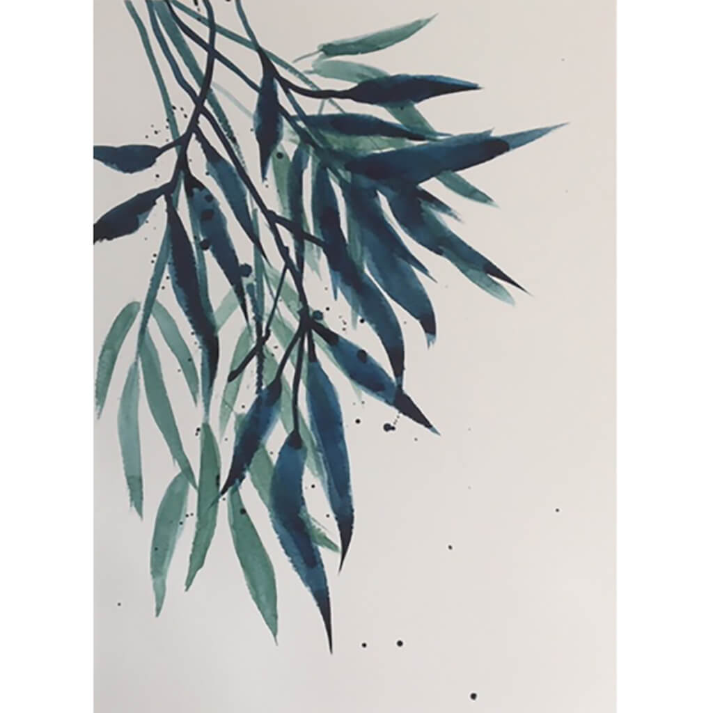 Blue Leaves by Helen Trevisiol Duff Watercolour Giclee Print