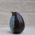 Blue Penguin by ceramic textile artist Caroline Nuttall-Smith hand built, one of a kind black stoneware penguin bird left