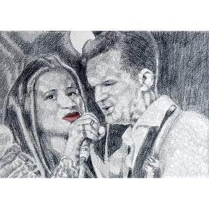 CASH and Carter at the Half Moon Putney Original Drawing by Stella Tooth