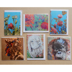 A Variety Pack of Animals and Flowers Blank Art Cards by Stella Tooth