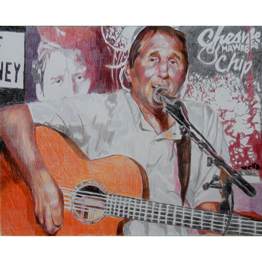 Chip Hawkes ex Tremeloes by Stella Tooth Mixed media on paper