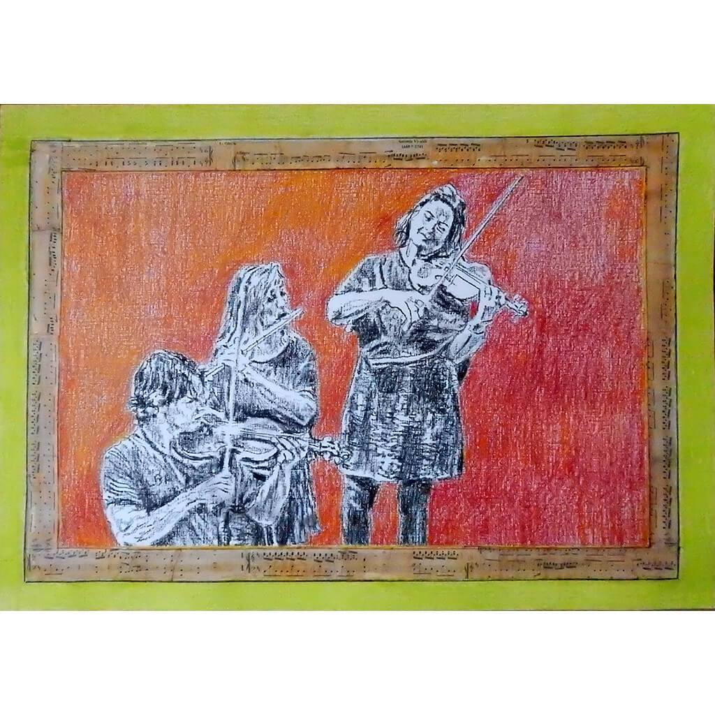 Classy Cool in Covent Garden pencil on paper artwork by Stella Tooth