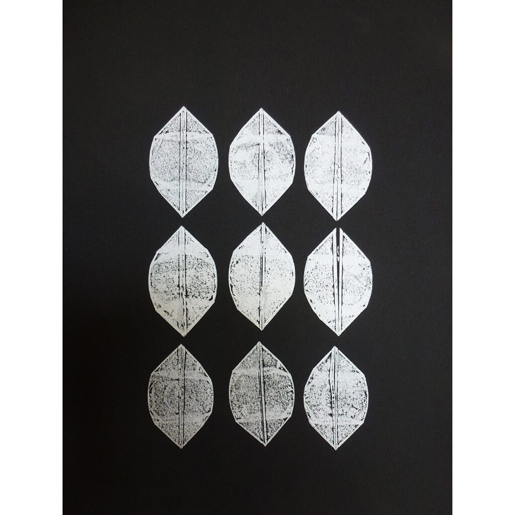 Nine Night night lights by Corrine Edwards Mono print on Black Somerset