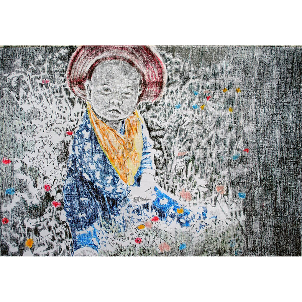 Daisy and other flowers by Stella Tooth Pencil on paper