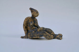 Dark Sitting Figurine by Ruty Benjamini Side