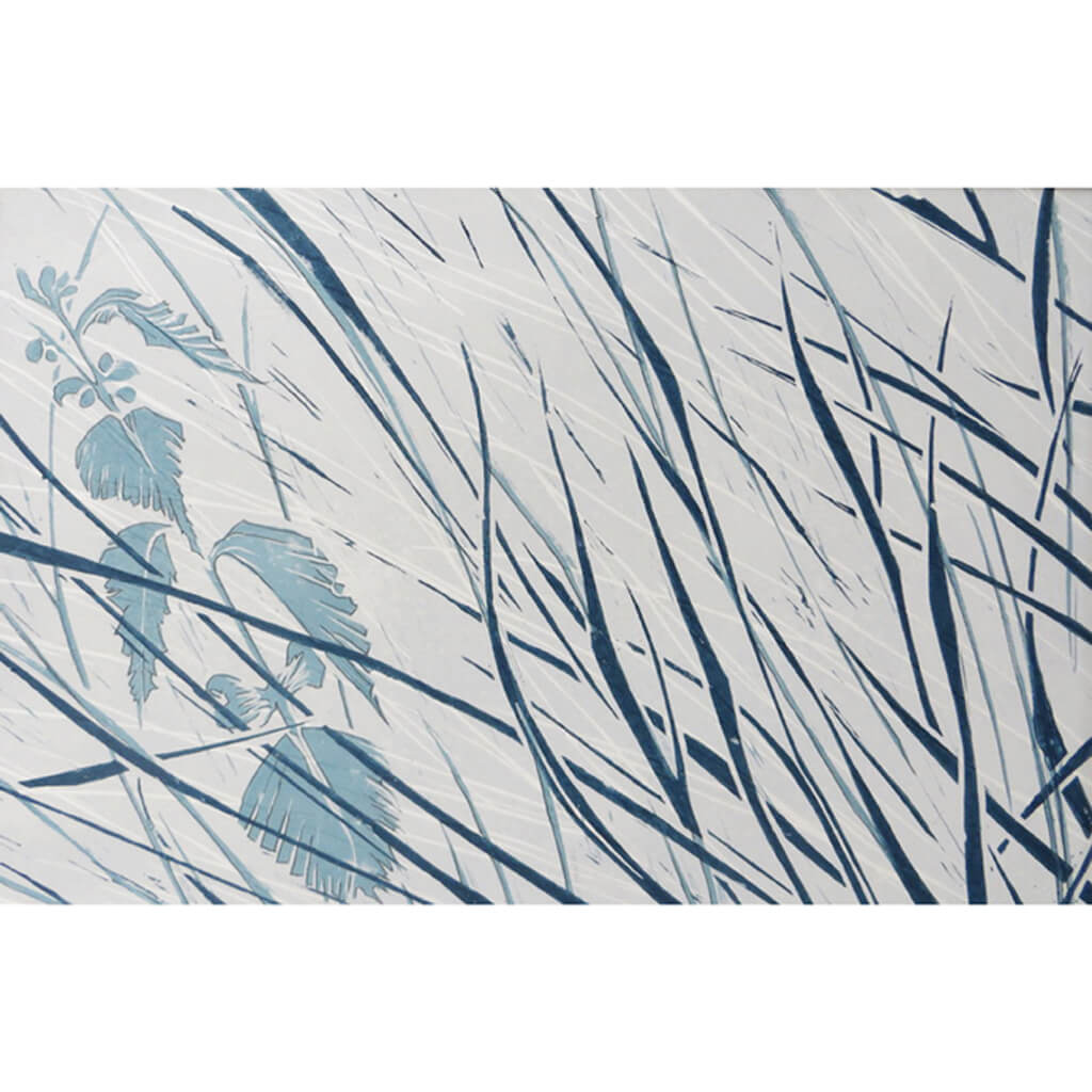 Denham Grasses in Stone & Hague Blue by Sarah Knight