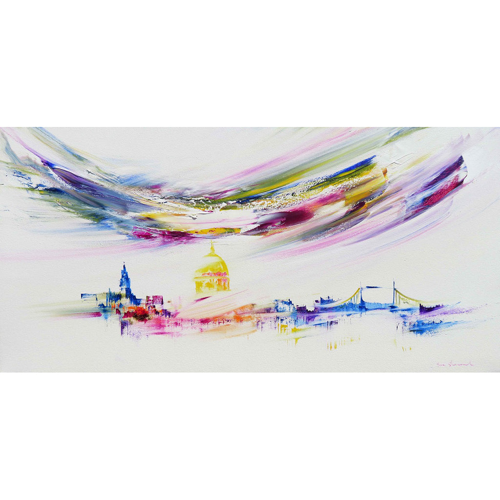 Original cityscape art Born To Love You oil painting of London skyline by Sara Sherwood