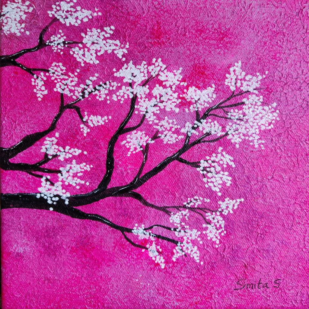 Pink Sky original acrylic painting by Smita Sonthalia