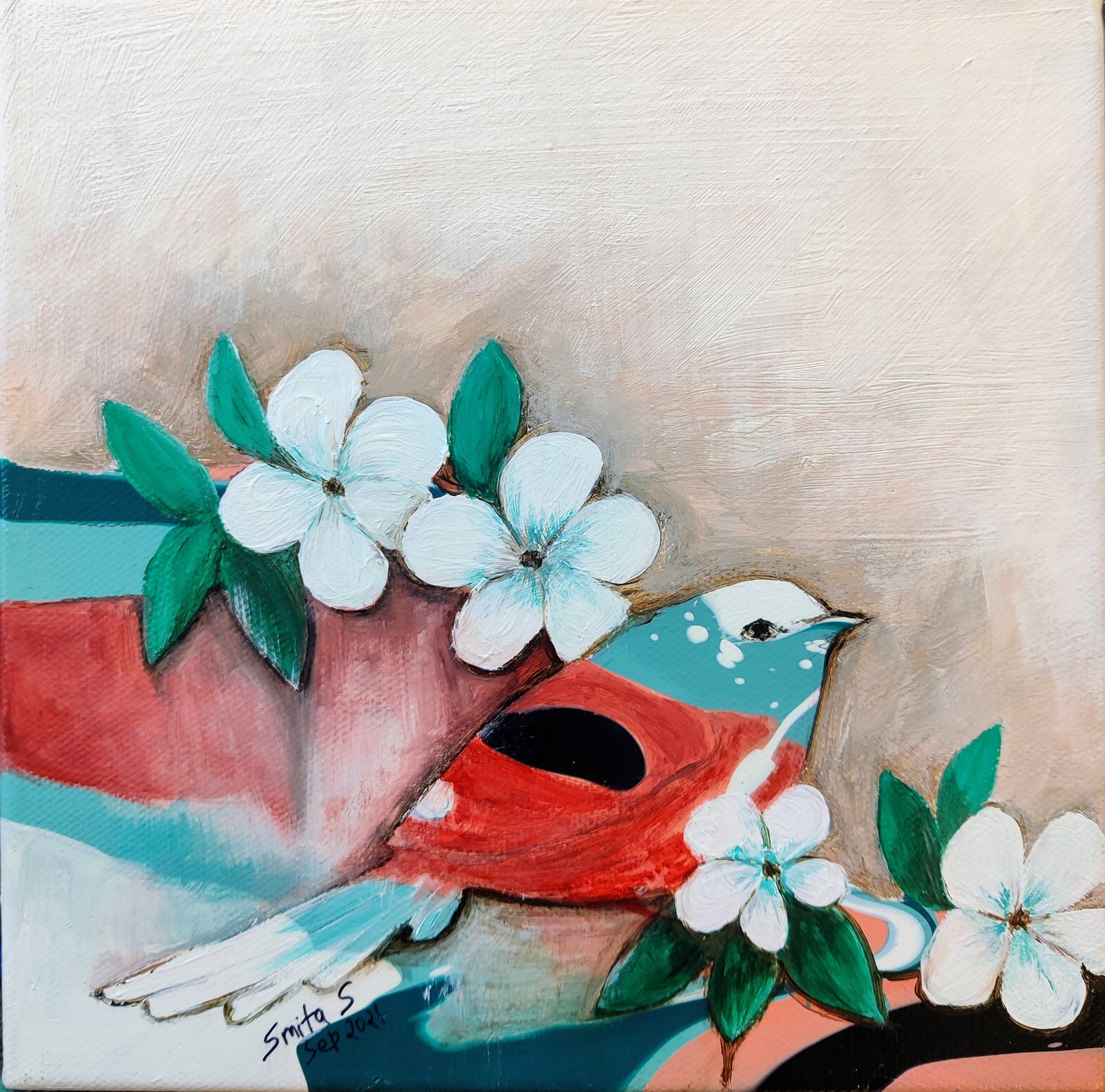 Relajnte an original acrylic painting by Smita Sonthalia