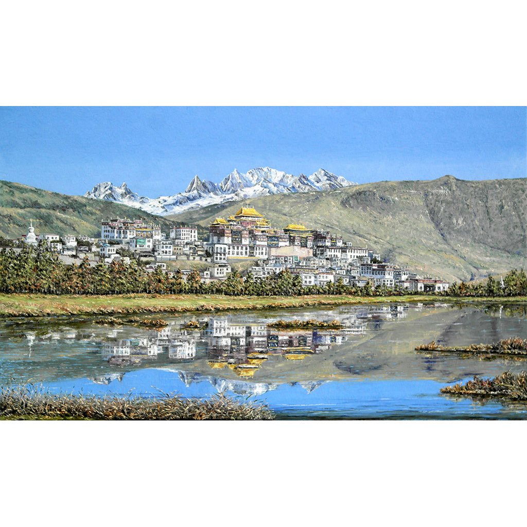 Songzanlin Monastery, China by Mark Lodge Original Oil Painting