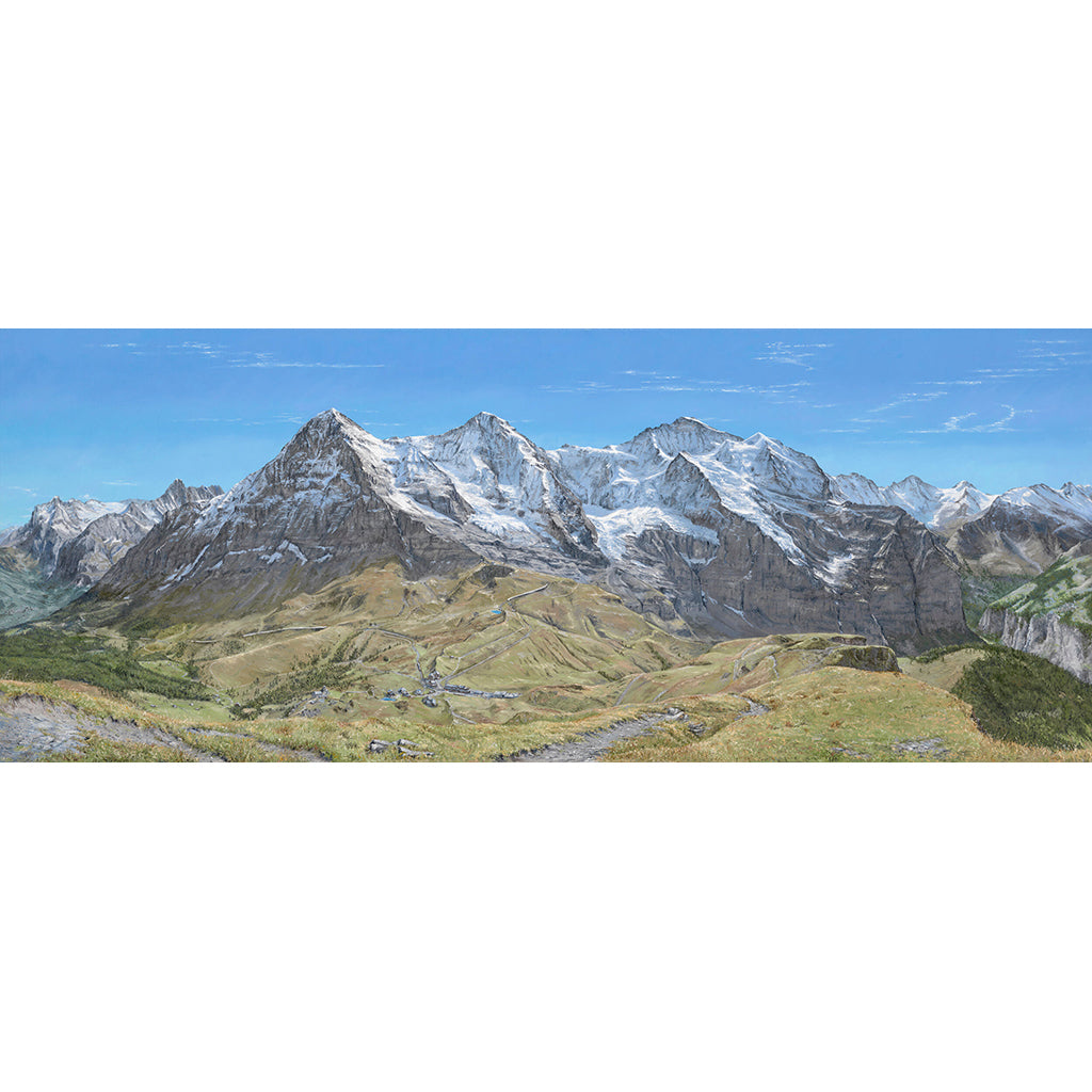 Bernese Oberland Panorama from the Lauberhorn by Mark Lodge original oil on canvas painting