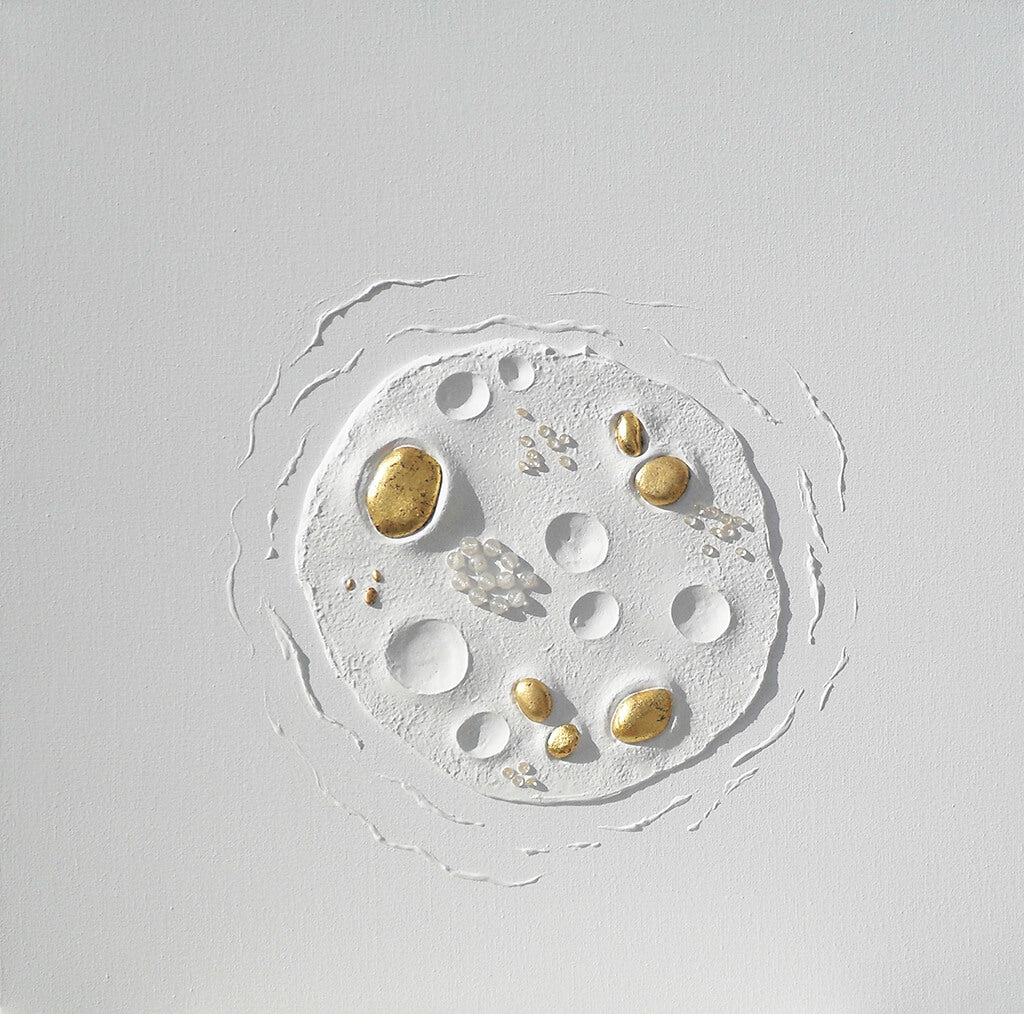 original textured painting, Magnificent Cell by Gill Hickman Textural Artist, happy cells, healthy cells, filled with love