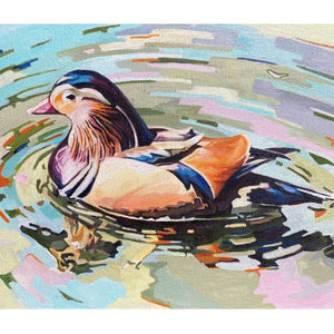 Mandarin Duck by artist Mary Leach Acrylic painting on Canvas