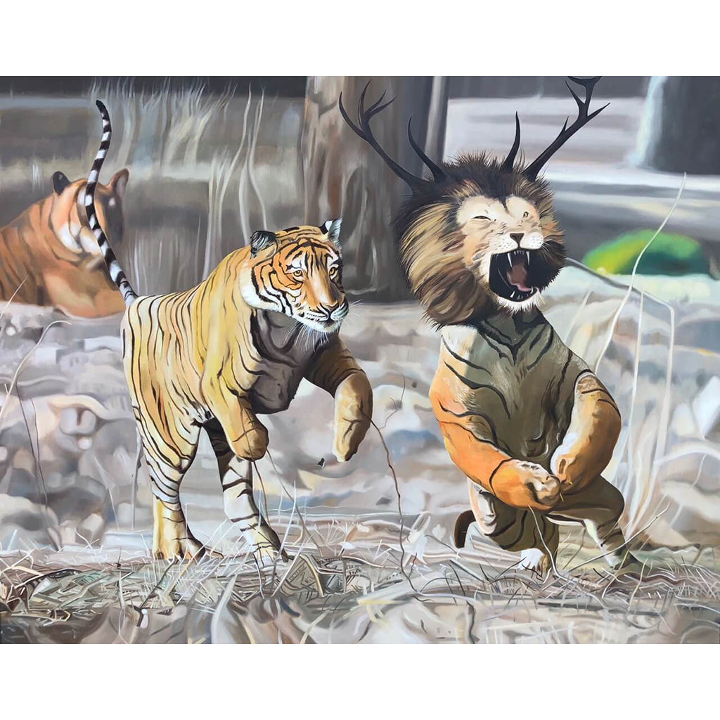 Mockery by Lindsay Pickett original oil on linen painting of animals