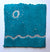 original artwork in blue and silver by London-based textural artist gill hickman, a semi-abstract moon shines on the ocean surface