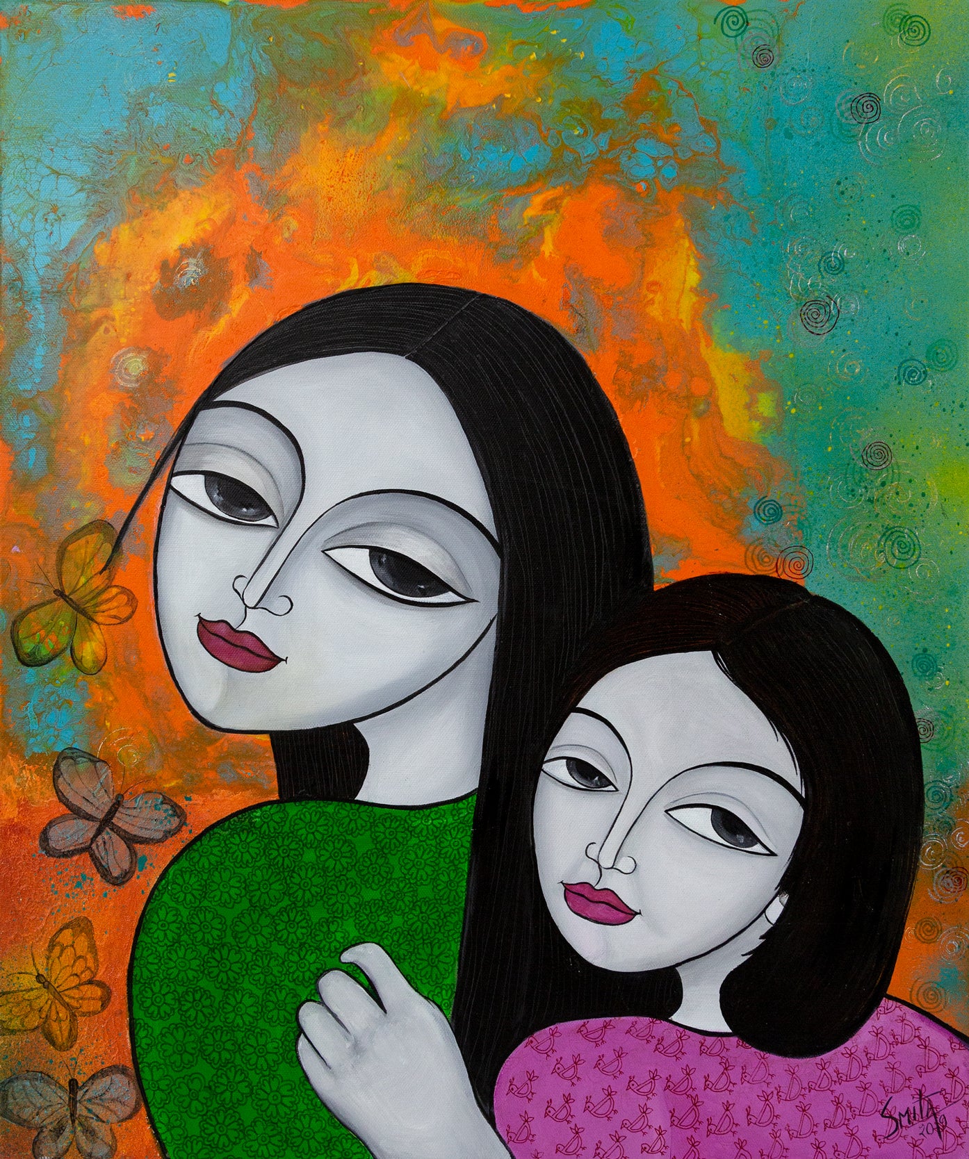 New Mother Painting by Smita Sonthalia