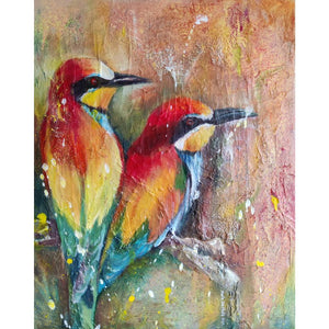 Soulmate - Birds original acrylic painting by Smita Sonthalia