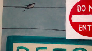 No Way Out by Sarita Keeler Mixed Media Acrylic Bird Detail