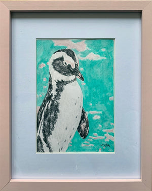 Percy Penguin original drawing by Stella Tooth wall