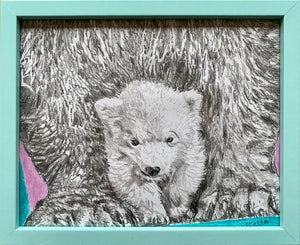 Polar bears original drawing by Stella Tooth artist wall
