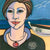 Portrait of Susan by Linda Samson ceramic tile painting