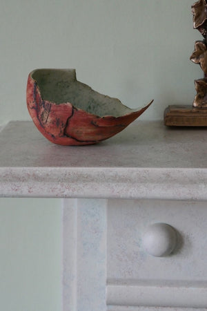 Red Shell by Ruty Benjamini Ceramic Artist Display