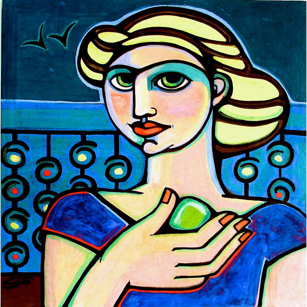 Sea Glass by Linda Samson Ceramic Tile Painting