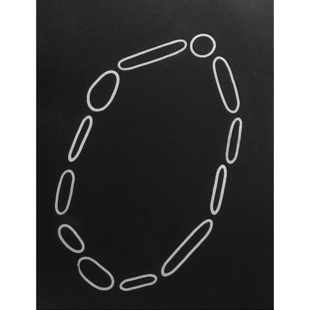 Silver Chain limited edition mono print on black Somerset paper by Corrine Edwards