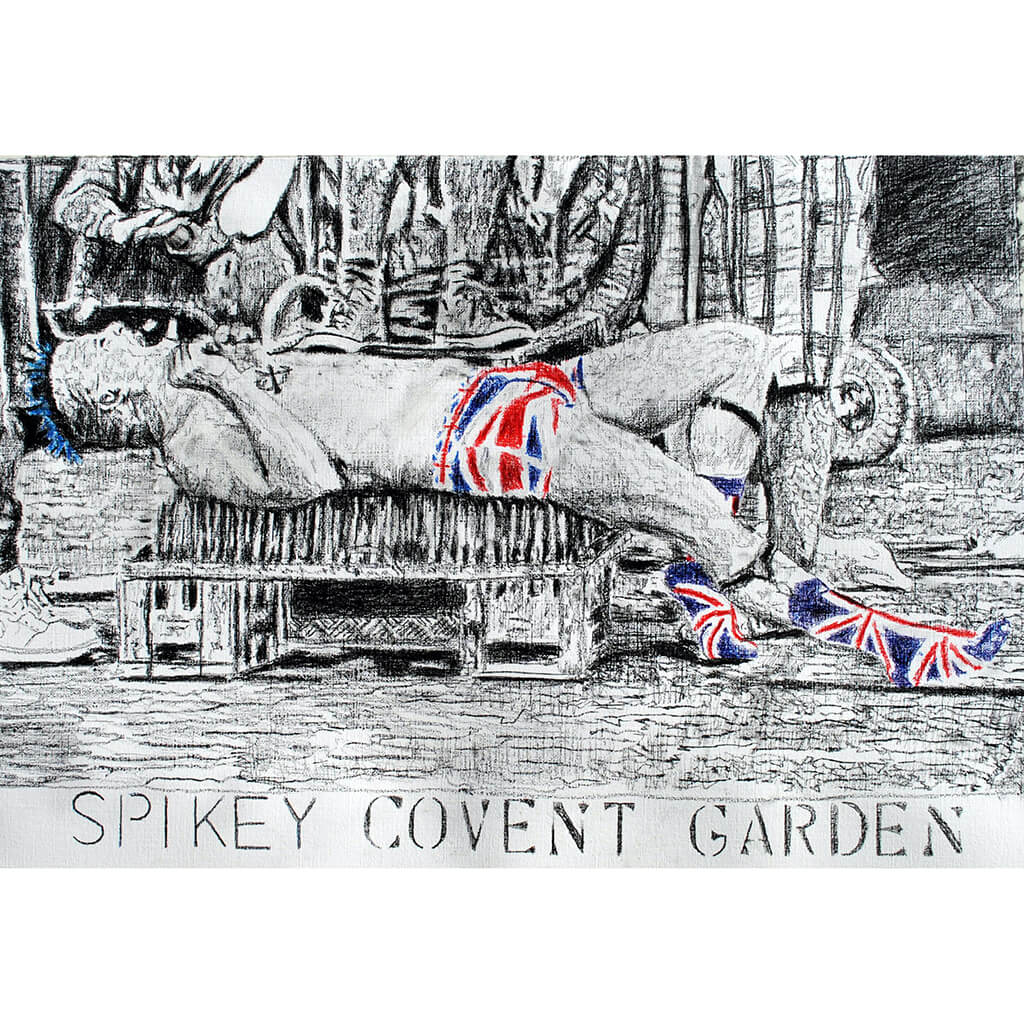 Spikey bed o nails artist pencil on paper by Stella Tooth artist