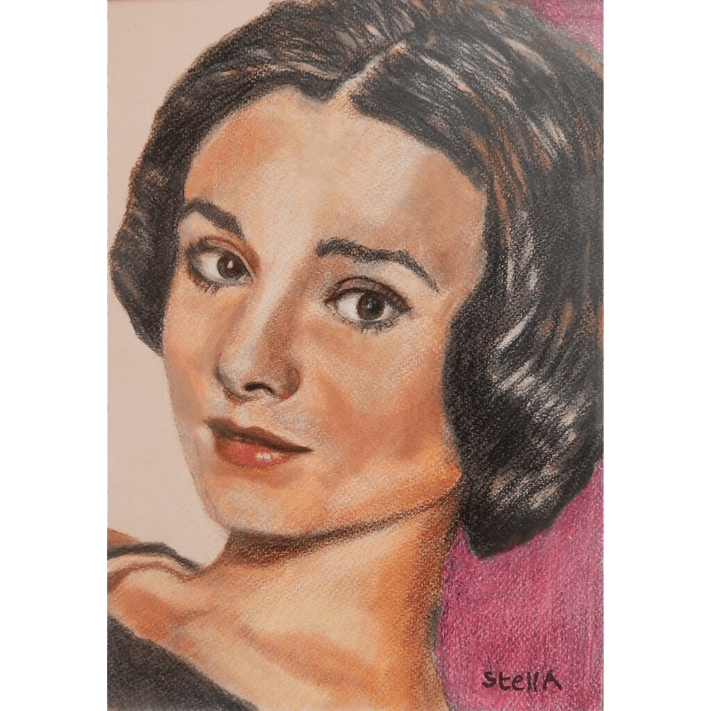 Audrey Hepburn Pastel Artwork by Stella Tooth
