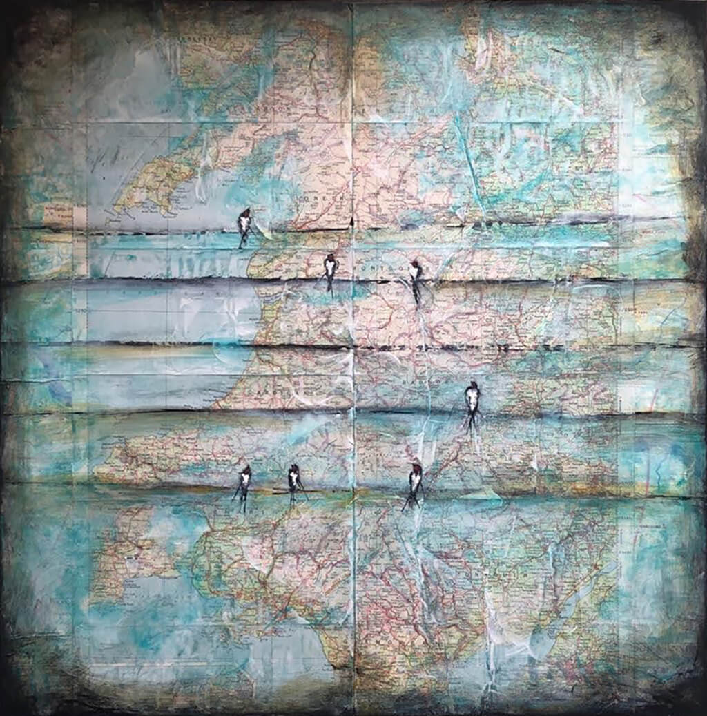 Swallows on Wire by Sarita Keeler