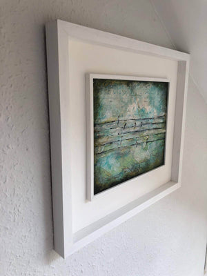 Swallows on Wire by Sarita Keeler Framed Mixed Media Side