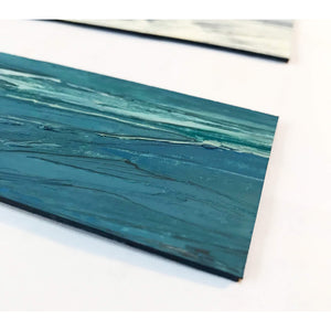 Original ocean oil painting Teal Slipstream by Sarah Knight Detail