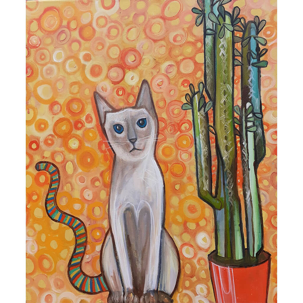 The Cat With The Rainbow Tail by Wilf Frost Artist Oil on Canvas