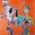 The Selecter 2 tone ska band musicians performing in London original orange mixed media artwork by Stella Tooth artist detail