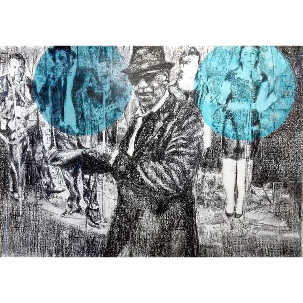 Shotgun Blues The Rawhides pencil on paper artwork by Stella Tooth