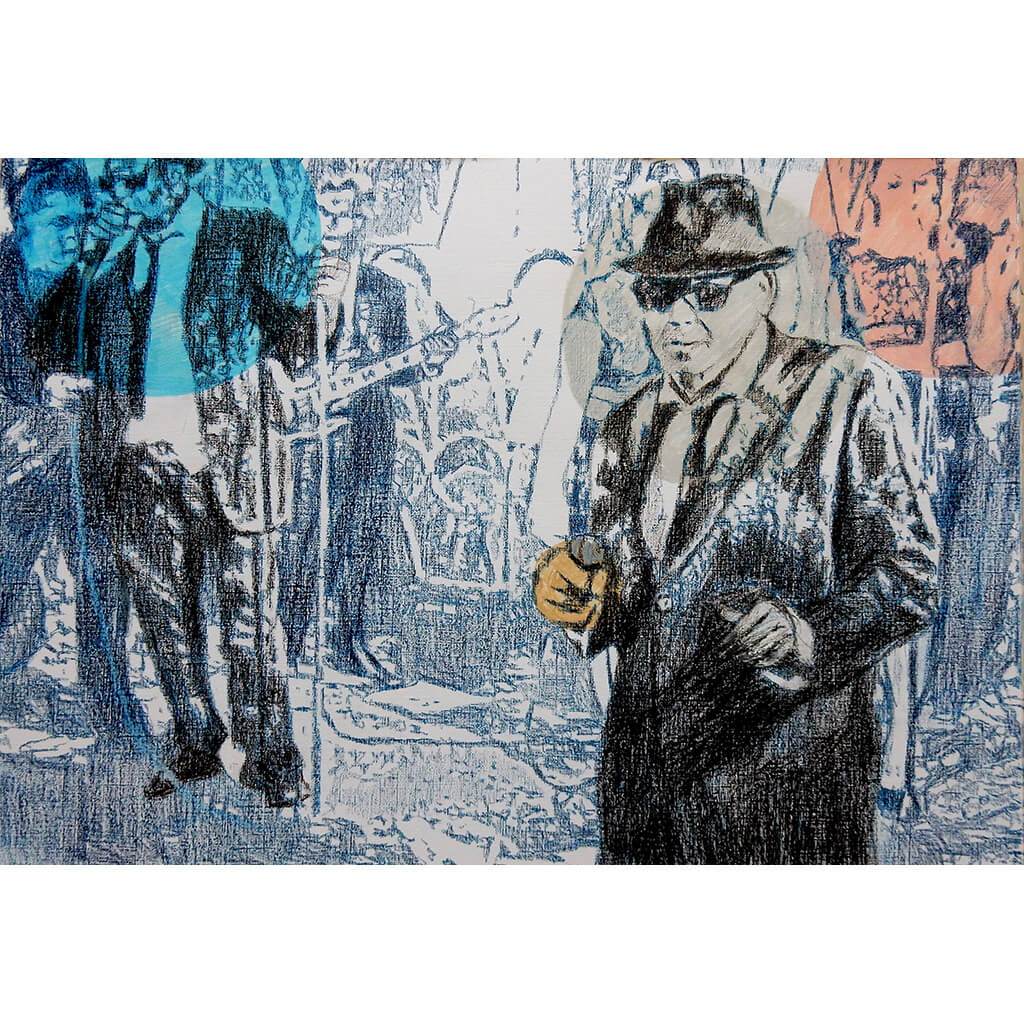 Soul Man The Rawhides pencil on paper artwork by Stella Tooth