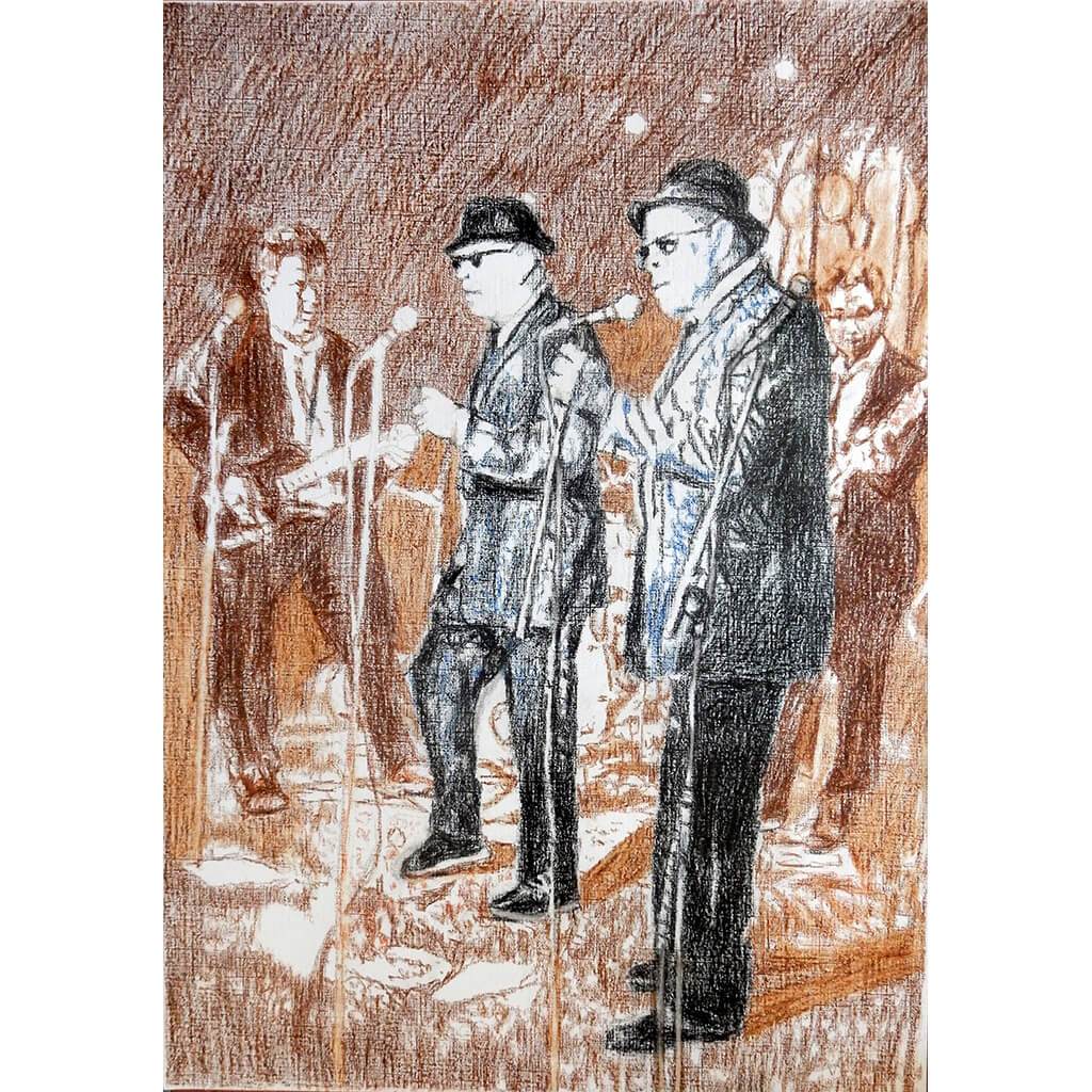 The Rawhides, pencil on paper artwork by Stella Tooth