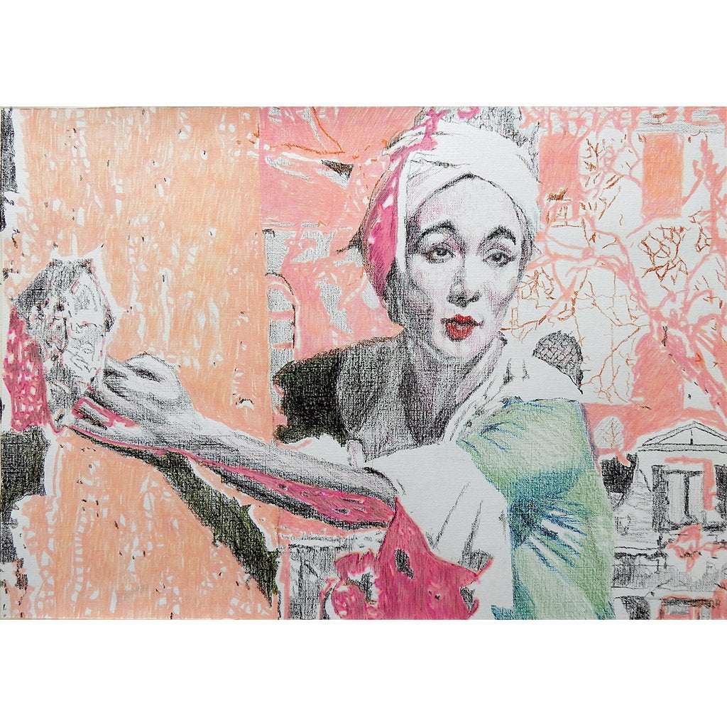 The tightrope walker pencil on paper drawn artwork by Stella Tooth