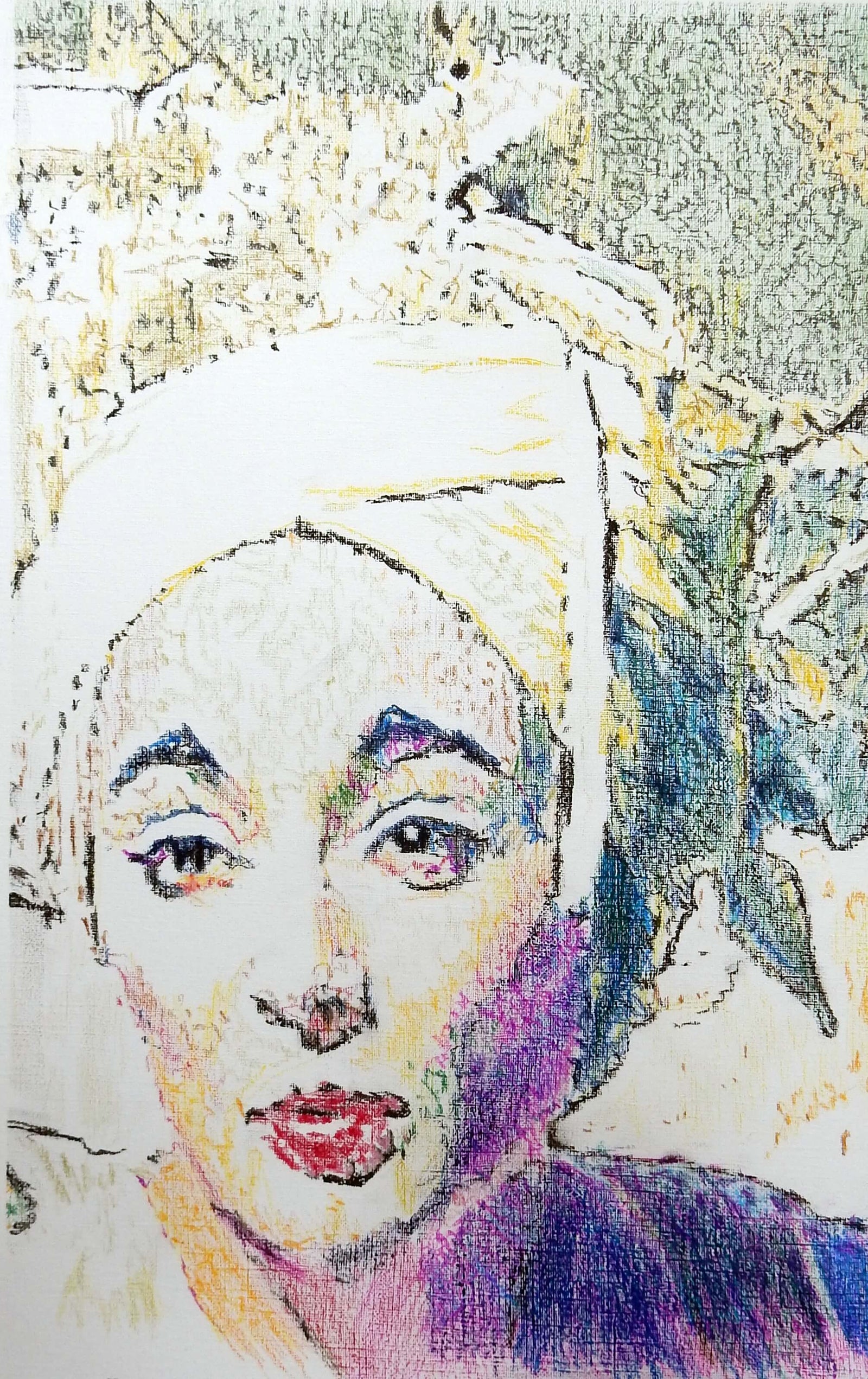 The tightrope walker pencil on paper drawn artwork by Stella Tooth