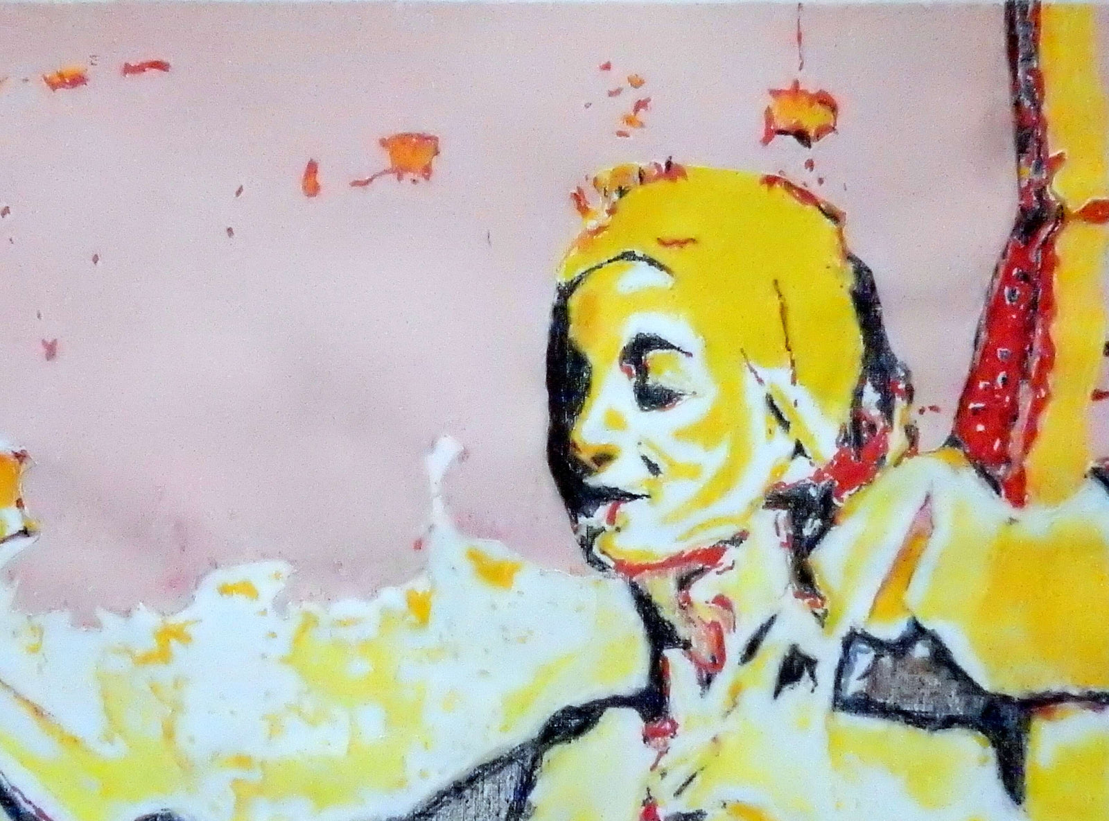 Tightrope tiptoes mixed media on paper drawn artwork by Stella Tooth