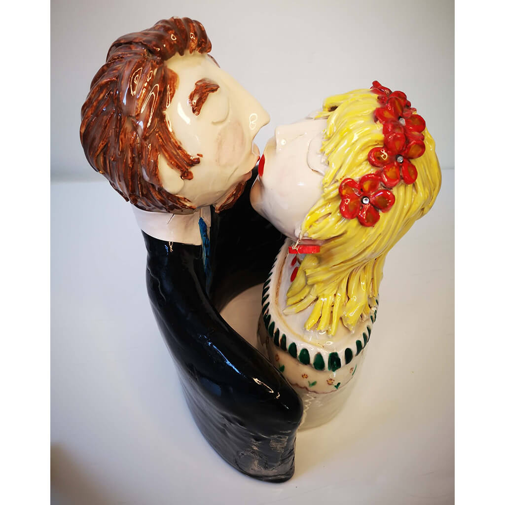 The Kiss by Vivien Phelan 2 piece ceramic sculpture