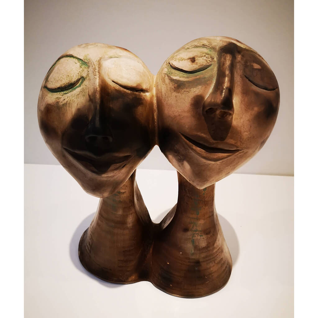 Together Again by Vivien Phelan ceramic smoked fired