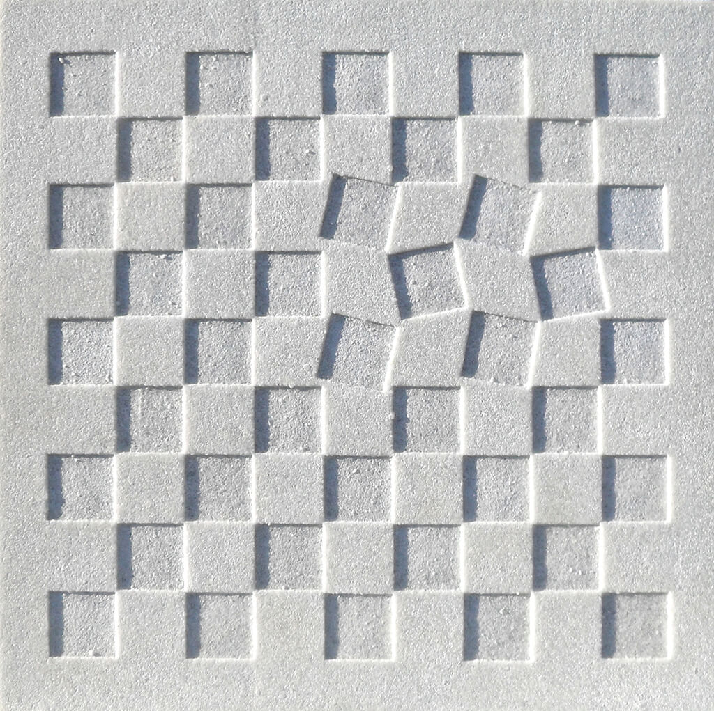 Wobbly Inside by Gill Hickman Textural Artist Embossed Recycled Glass